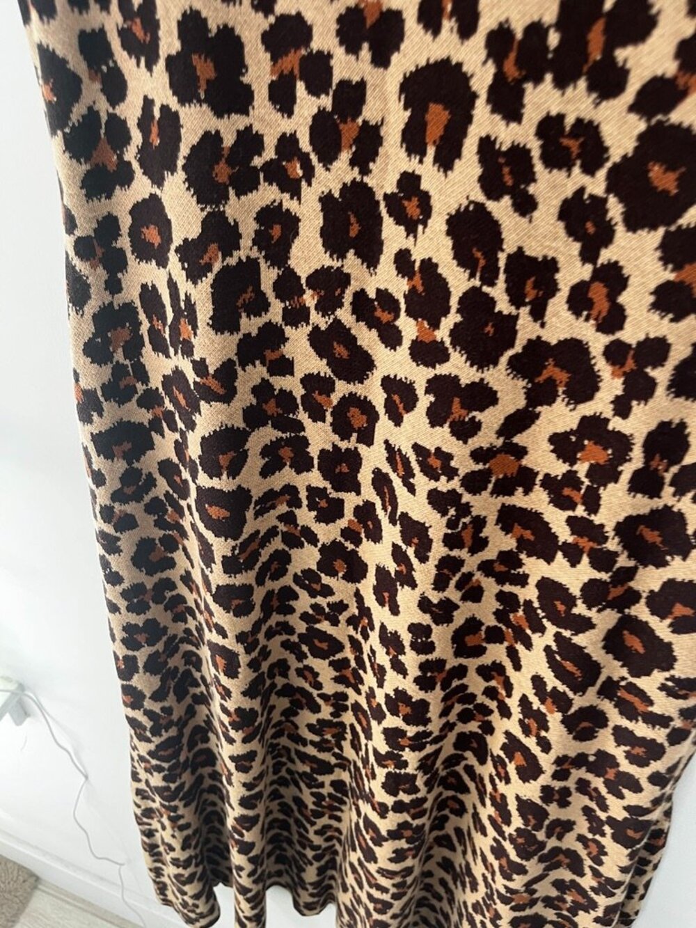 NEW Ann Taylor Leopard Print Knit Midi Dress Size Large - Picture 3 of 8